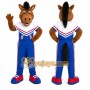 Brown Horse Mascot Costume with Custom Logo
