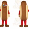 Brown Hotdog Mascot Costume with Custom Logo