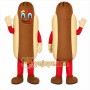 Brown Hotdog Mascot Costume with Custom Logo