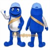 Blue Alien Mascot Costume with Custom Logo Blue Alien Mascot Costume with Custom Logo