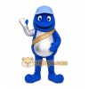 Blue Alien Mascot Costume with Custom Logo Blue Alien Mascot Costume with Custom Logo