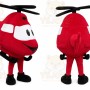 Red Helicopter Mascot Costume with Custom Logo