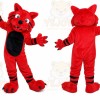 Red Wolf Mascot Costume with Custom Logo