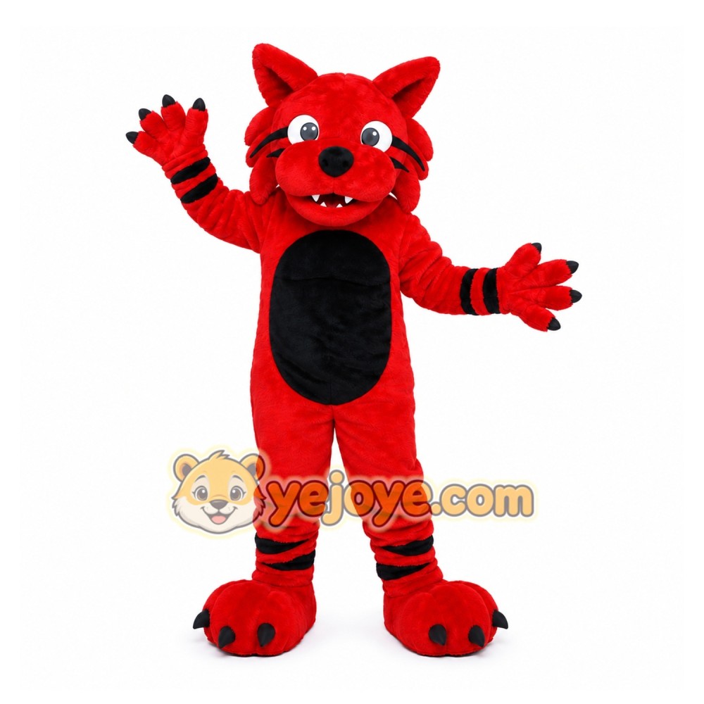 Red Wolf Mascot Costume with Custom Logo Red Wolf Mascot Costume with Custom Logo
