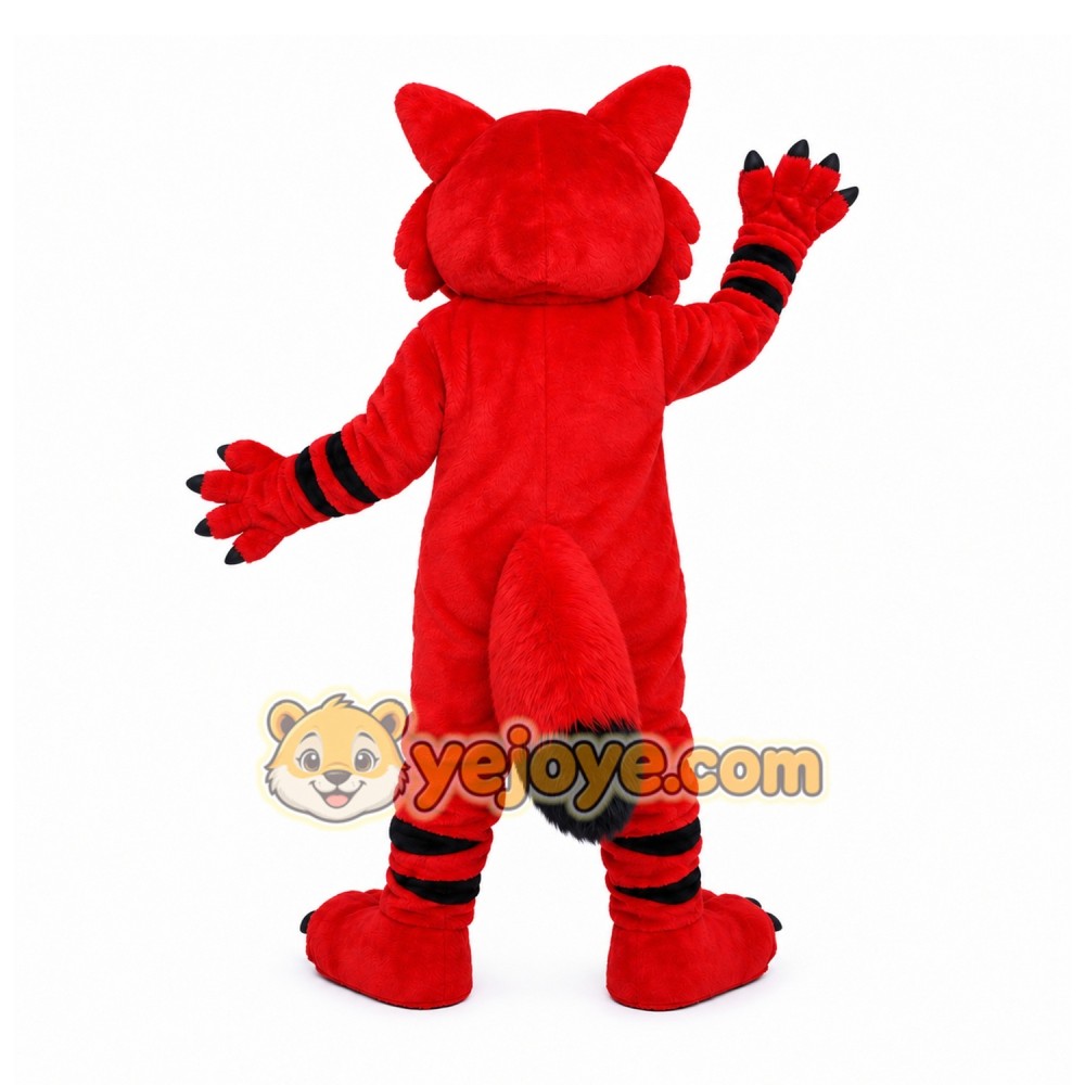 Red Wolf Mascot Costume with Custom Logo Red Wolf Mascot Costume with Custom Logo