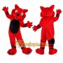 Red Wolf Mascot Costume with Custom Logo