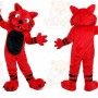Red Wolf Mascot Costume with Custom Logo