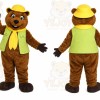 Brown Bear Mascot Costume with Custom Logo