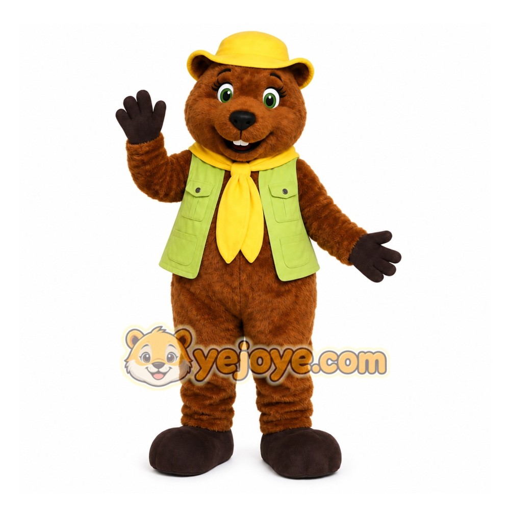 Brown Bear Mascot Costume with Custom Logo Brown Bear Mascot Costume with Custom Logo