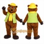 Brown Bear Mascot Costume with Custom Logo