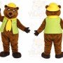 Brown Bear Mascot Costume with Custom Logo