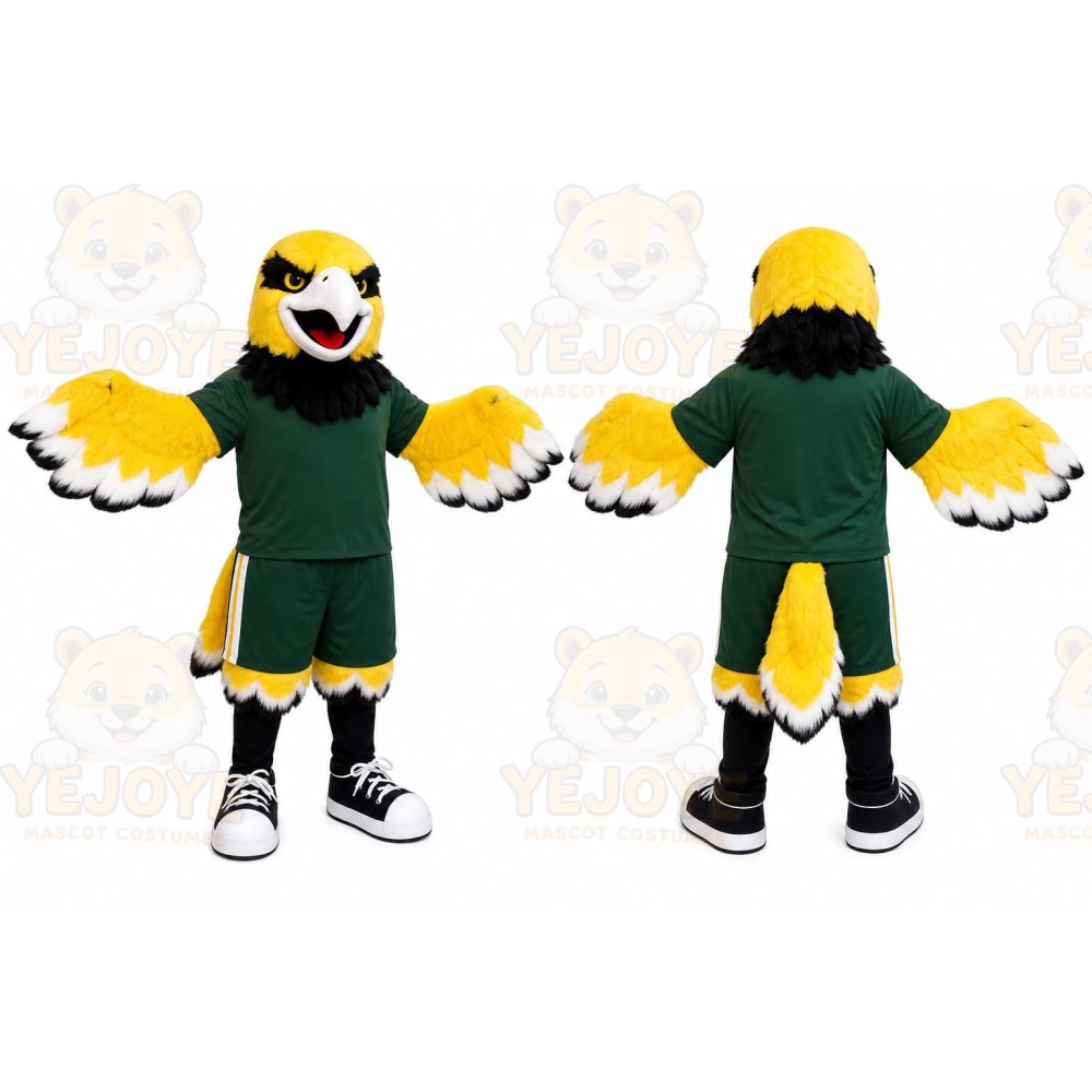 Yellow Bird Mascot Costume with Custom Logo