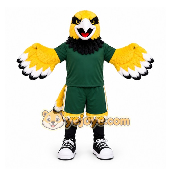 Yellow Bird Mascot Costume with Custom Logo Yellow Bird Mascot Costume with Custom Logo
