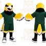 Yellow Bird Mascot Costume with Custom Logo