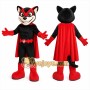 Black Superhero Mascot Costume with Custom Logo