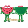 Pink Watermelon Mascot Costume with Custom Logo