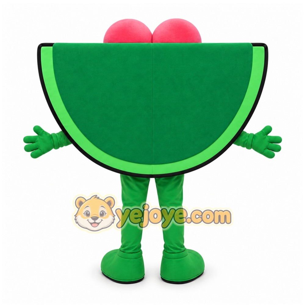 Pink Watermelon Mascot Costume with Custom Logo