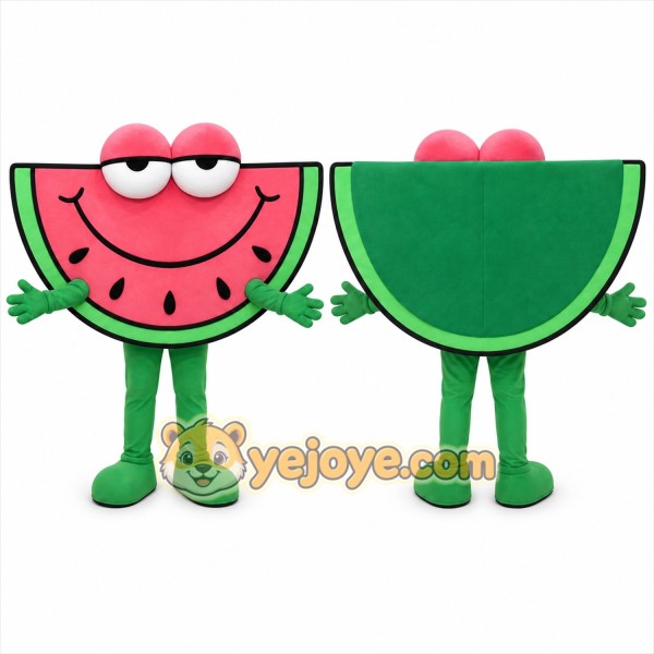 Pink Watermelon Mascot Costume with Custom Logo
