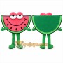 Pink Watermelon Mascot Costume with Custom Logo
