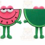 Pink Watermelon Mascot Costume with Custom Logo