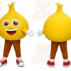 Yellow Onion Mascot Costume with Custom Logo