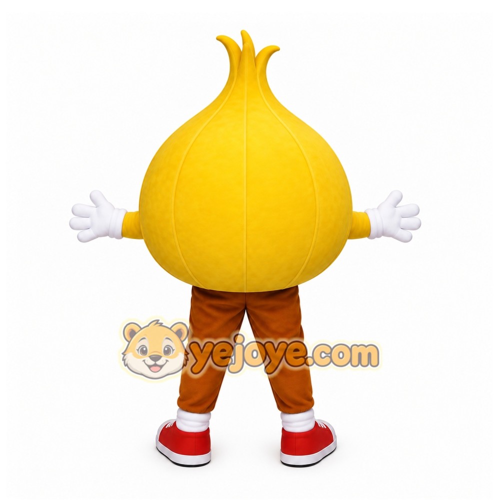 Yellow Onion Mascot Costume with Custom Logo Yellow Onion Mascot Costume with Custom Logo