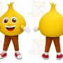 Yellow Onion Mascot Costume with Custom Logo