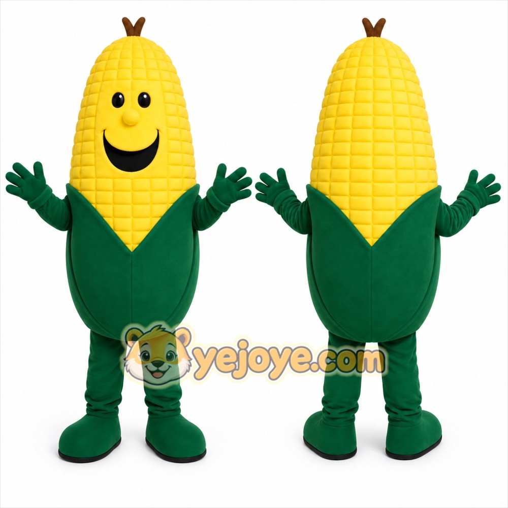 Yellow Corn Mascot Costume with Custom Logo Yellow Corn Mascot Costume with Custom Logo
