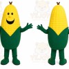 Yellow Corn Mascot Costume with Custom Logo