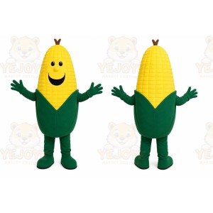 Yellow Corn Mascot Costume with Custom Logo