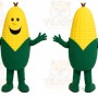 Yellow Corn Mascot Costume with Custom Logo