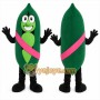 Green Pea Pod Mascot Costume with Custom Logo