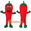 Red Chili Pepper Mascot Costume with Custom Logo Red Chili Pepper Mascot Costume with Custom Logo