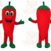 Red Chili Pepper Mascot Costume with Custom Logo
