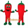 Red Chili Pepper Mascot Costume with Custom Logo
