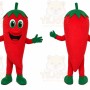 Red Chili Pepper Mascot Costume with Custom Logo