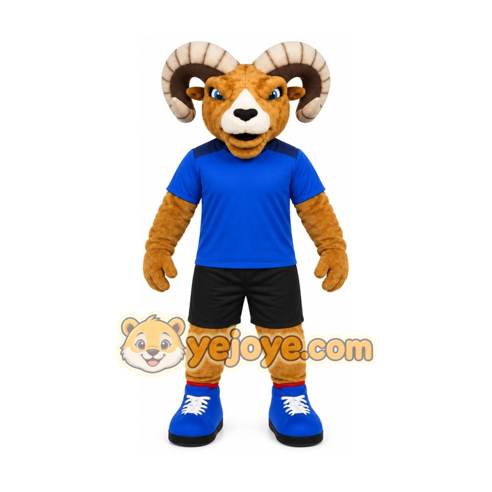Brown Ram Mascot Costume with Custom Logo Brown Ram Mascot Costume with Custom Logo
