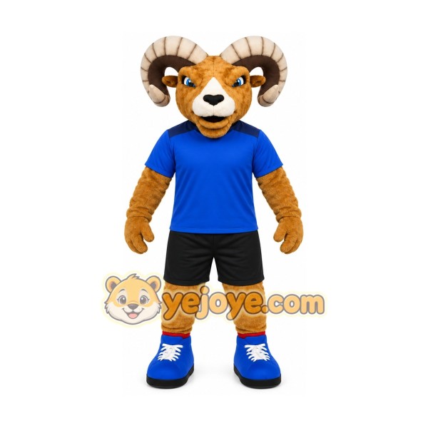 Brown Ram Mascot Costume with Custom Logo Brown Ram Mascot Costume with Custom Logo