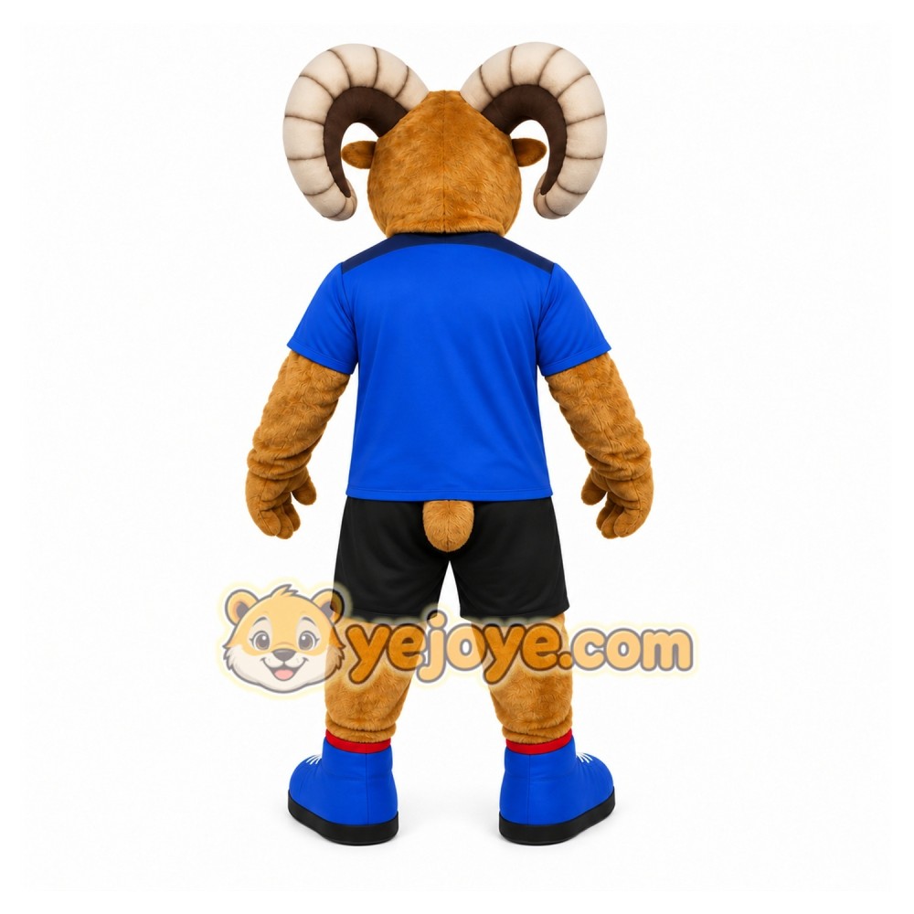 Brown Ram Mascot Costume with Custom Logo Brown Ram Mascot Costume with Custom Logo