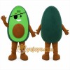 Green Avocado Mascot Costume with Custom Logo Green Avocado Mascot Costume with Custom Logo