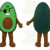 Green Avocado Mascot Costume with Custom Logo