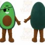 Green Avocado Mascot Costume with Custom Logo