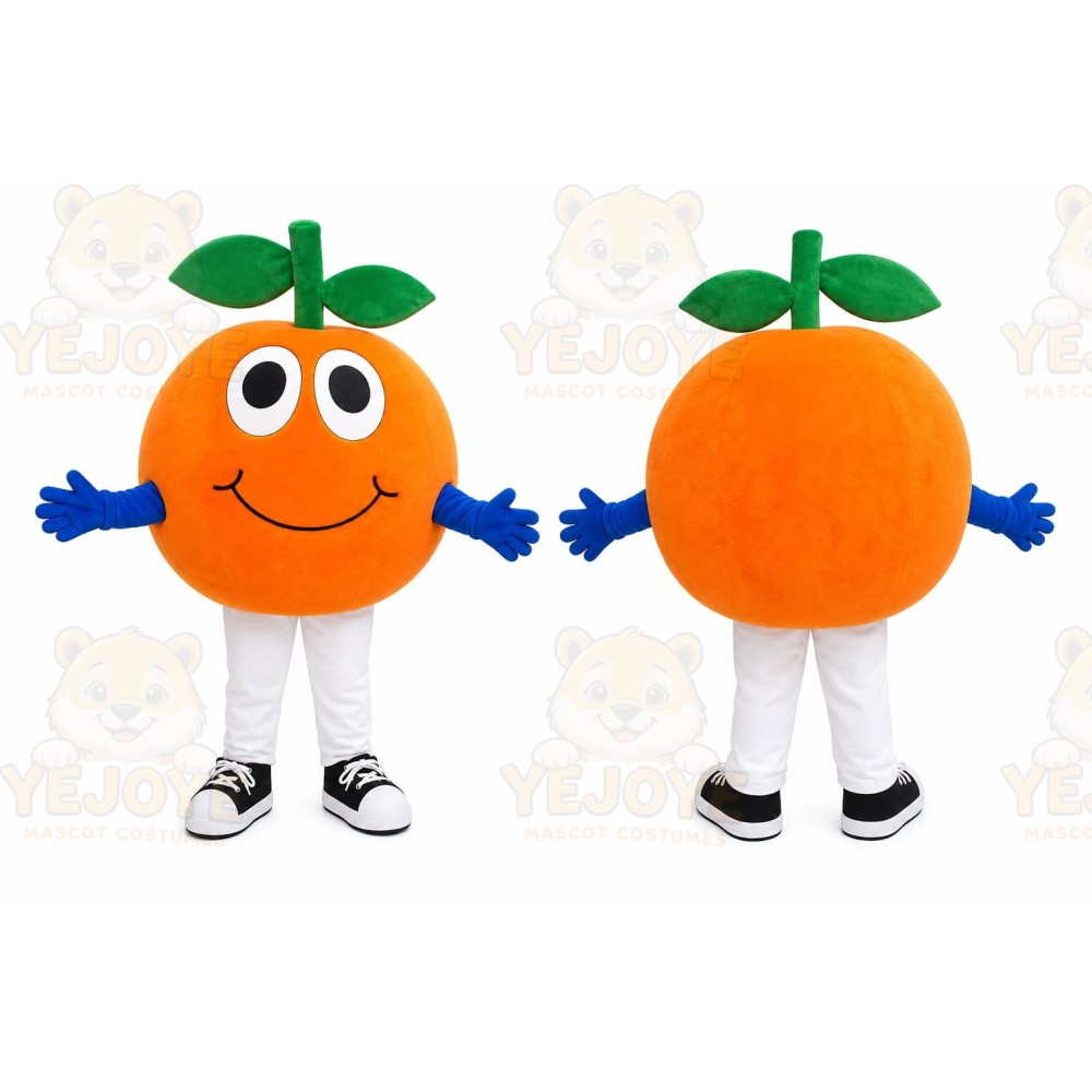 Orange Orange Mascot Costume with Custom Logo