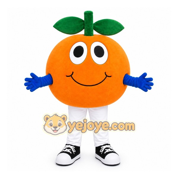 Orange Fruit Mascot Costume with Custom Logo Orange Fruit Mascot Costume with Custom Logo