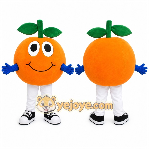 Orange Fruit Mascot Costume with Custom Logo