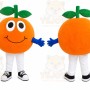 Orange Orange Mascot Costume with Custom Logo