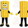 Yellow Corn Mascot Costume with Custom Logo