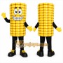 Yellow Corn Mascot Costume with Custom Logo