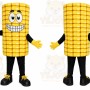 Yellow Corn Mascot Costume with Custom Logo
