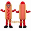 Red Hotdog Mascot Costume with Custom Logo Red Hotdog Mascot Costume with Custom Logo
